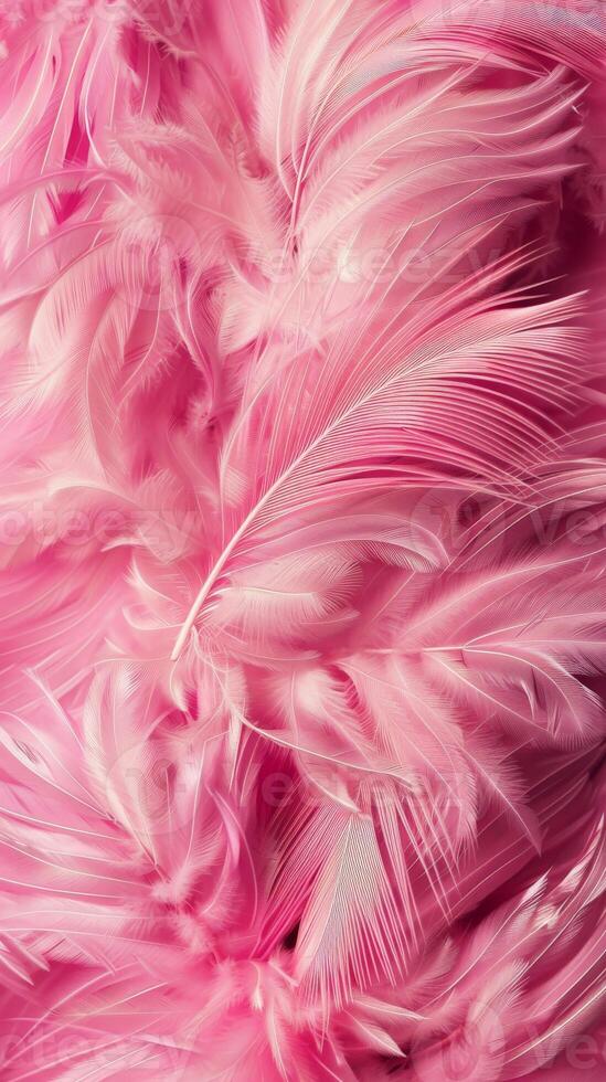 Soft pink feathers gently sway in the breeze photo
