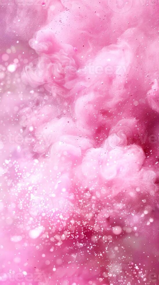 Pink clouds and sparkling lights float gently photo