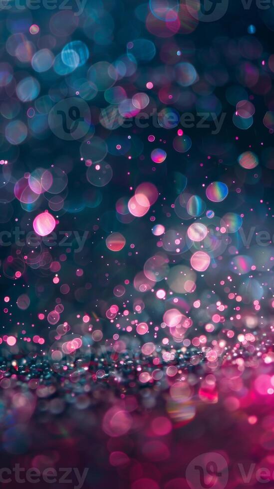 Abstract bokeh lights in pink and blue create a magical, dreamy effect photo