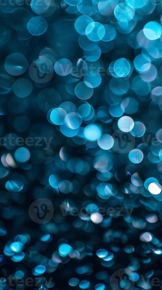 A mesmerizing display of blue bokeh lights photo