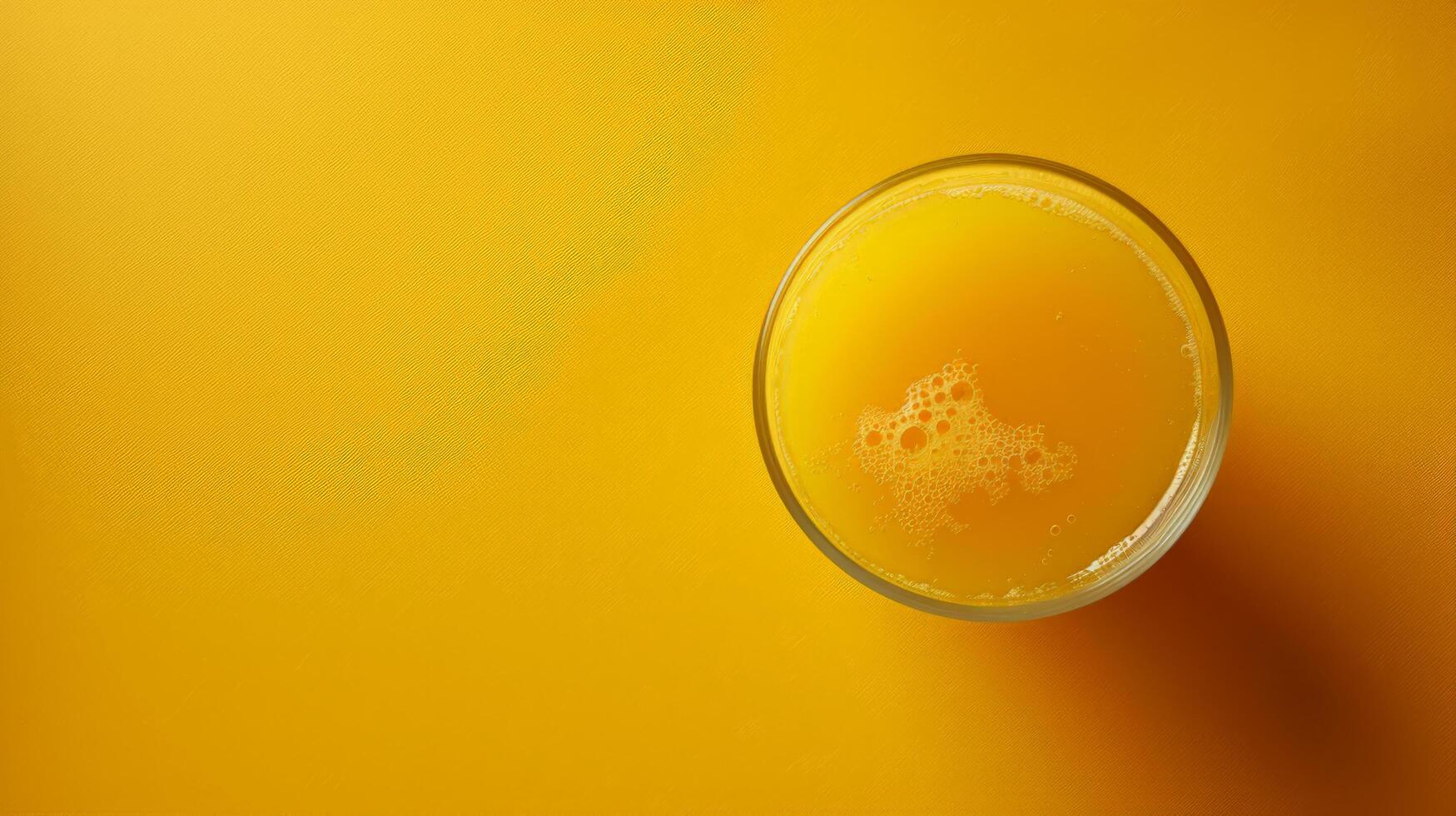 A glass of pineapple juice sits on a yellow surface photo