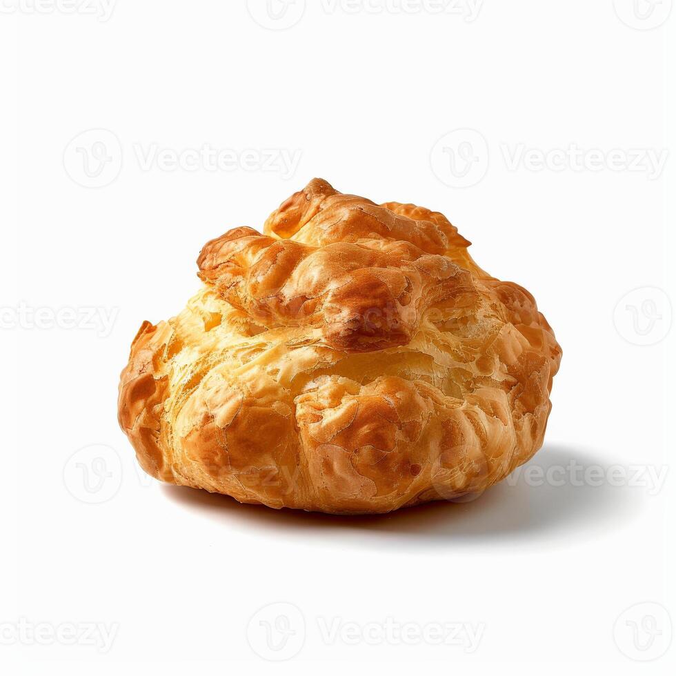 Golden brown gougere on white surface tempts taste buds photo