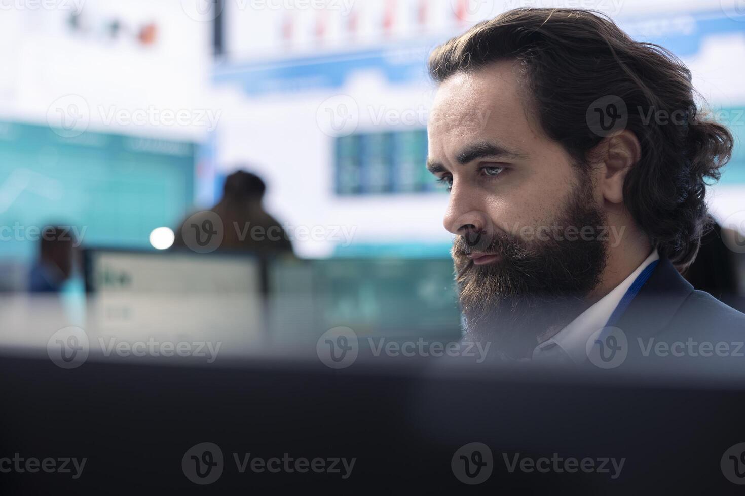 General director calculates cost and revenue numbers before obtaining more funds from investors, examining annual key performance metrics. Business analyst working with sales reports. photo