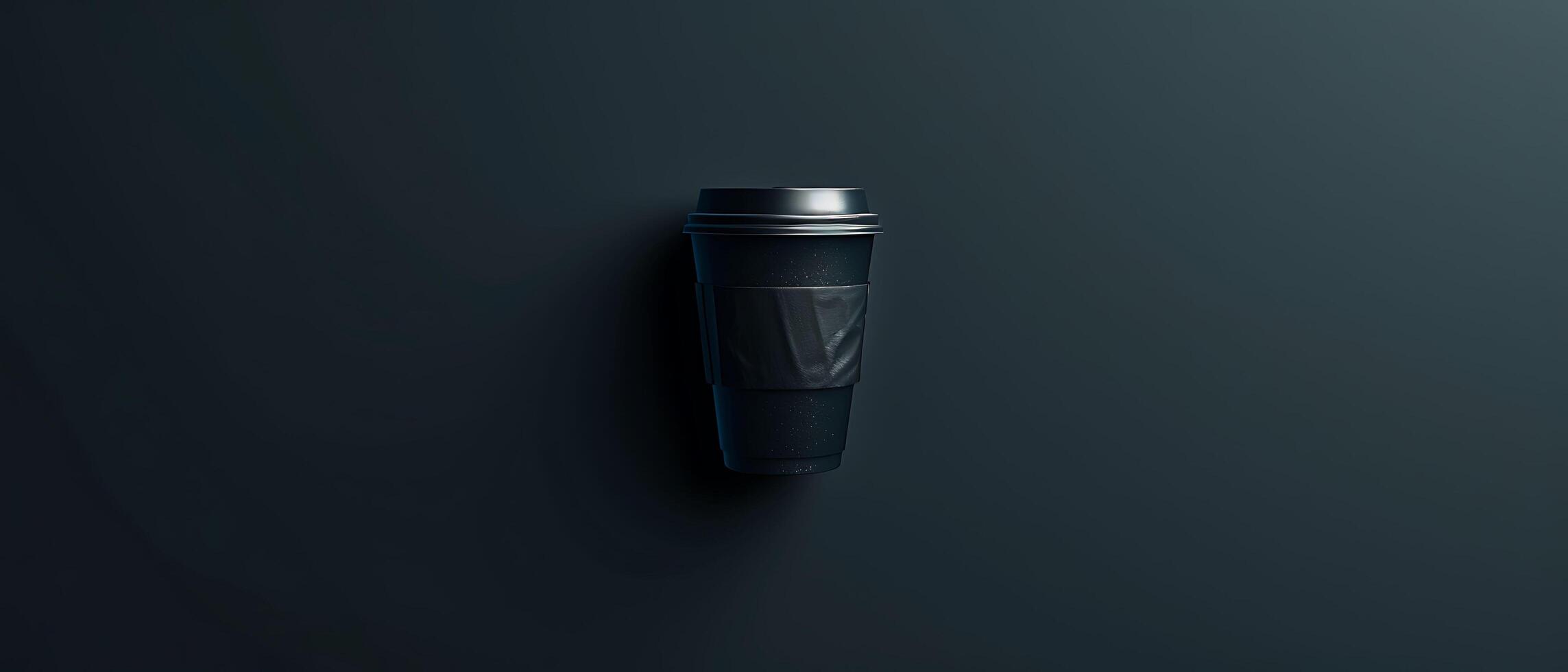 Modern Minimalism - Sleek Coffee Cup on Gradient Background with Copy Space photo