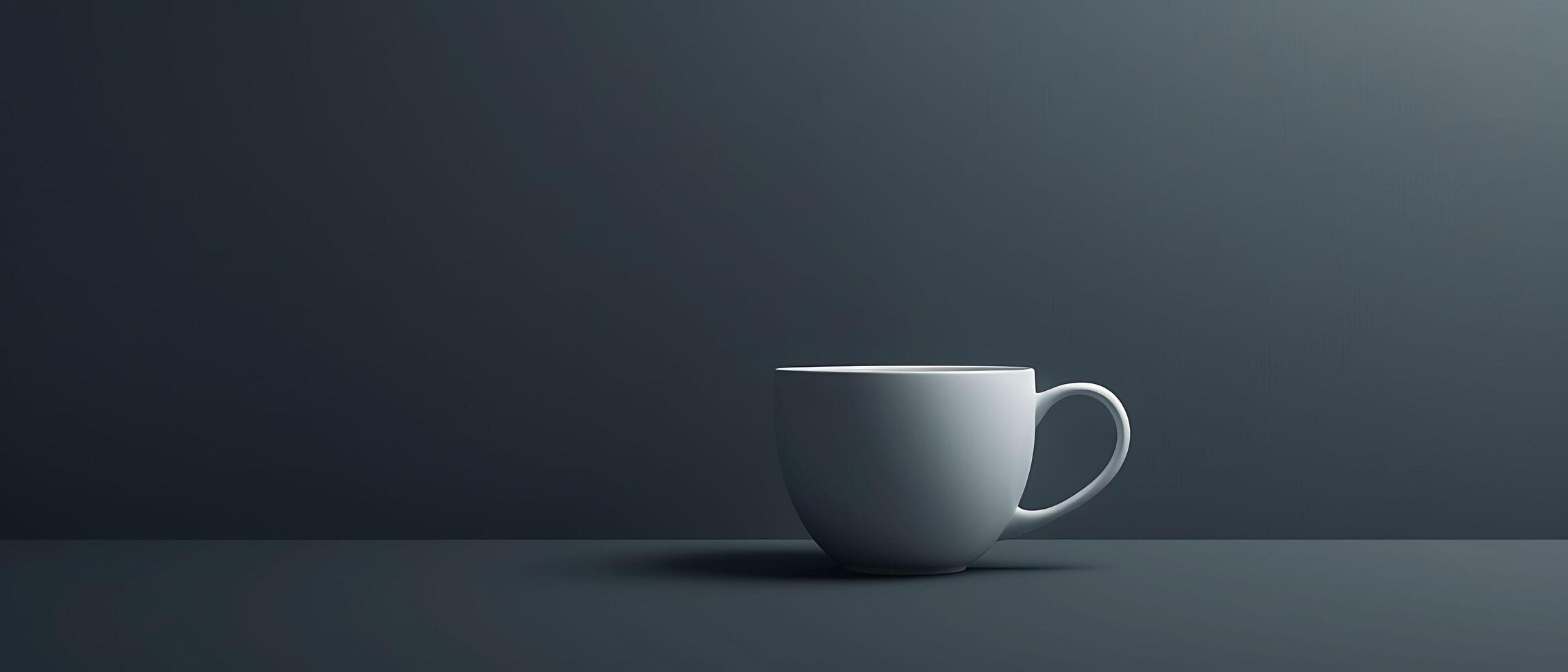 Sleek Minimalistic Coffee Cup Design on Dark Background with Copy Space photo