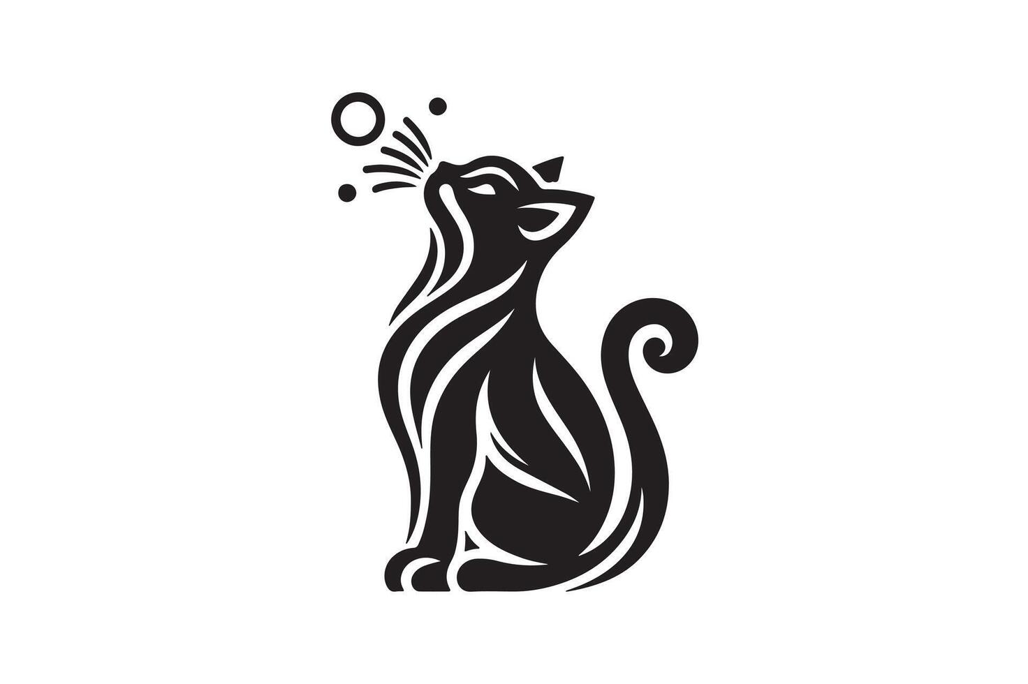 Silhouette Cat ,puppy illustration vector
