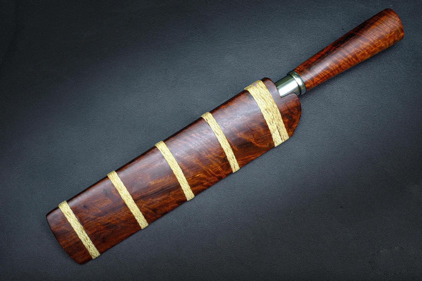 Knife of Native Thailand knife with wood sheath is handmade in Thailand photo