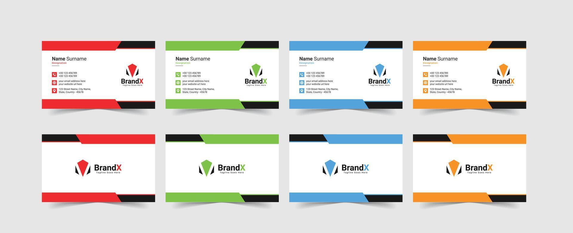Set of modern, clean and professional double-sided business card templates, modern visiting cards, call cards template vector