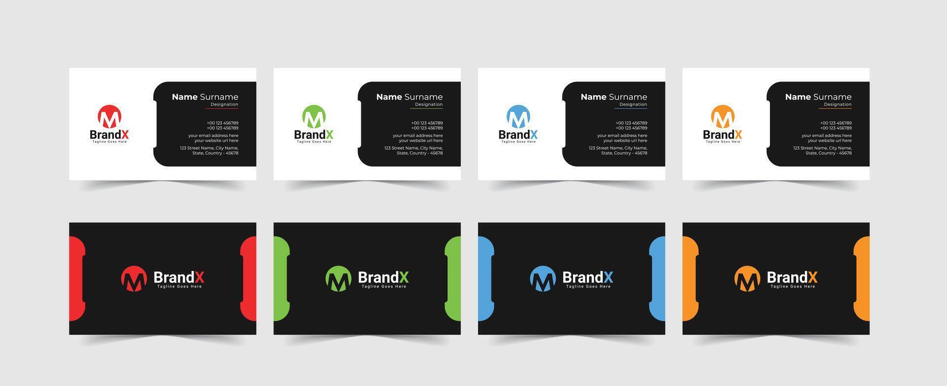 Set of modern, clean and professional double-sided business card templates, modern visiting cards, call cards template vector