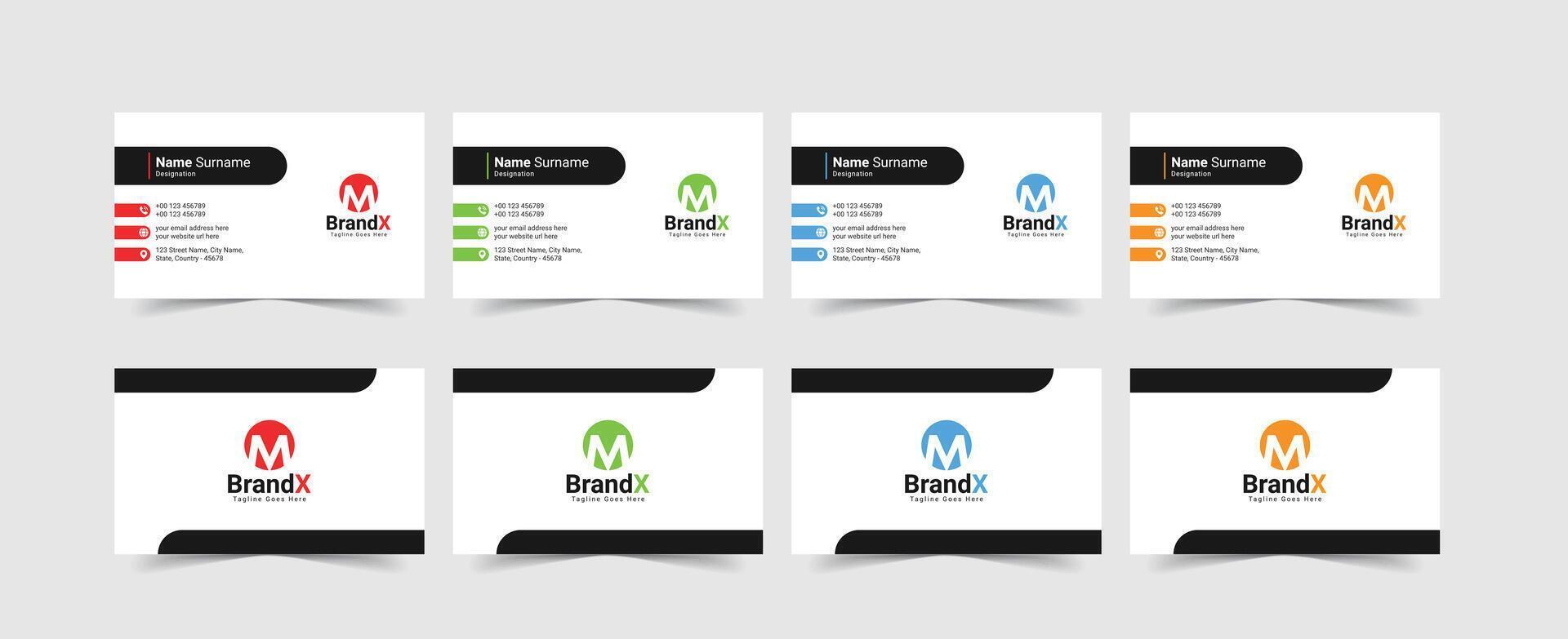 Set of modern, clean and professional double-sided business card templates, modern visiting cards, call cards template vector