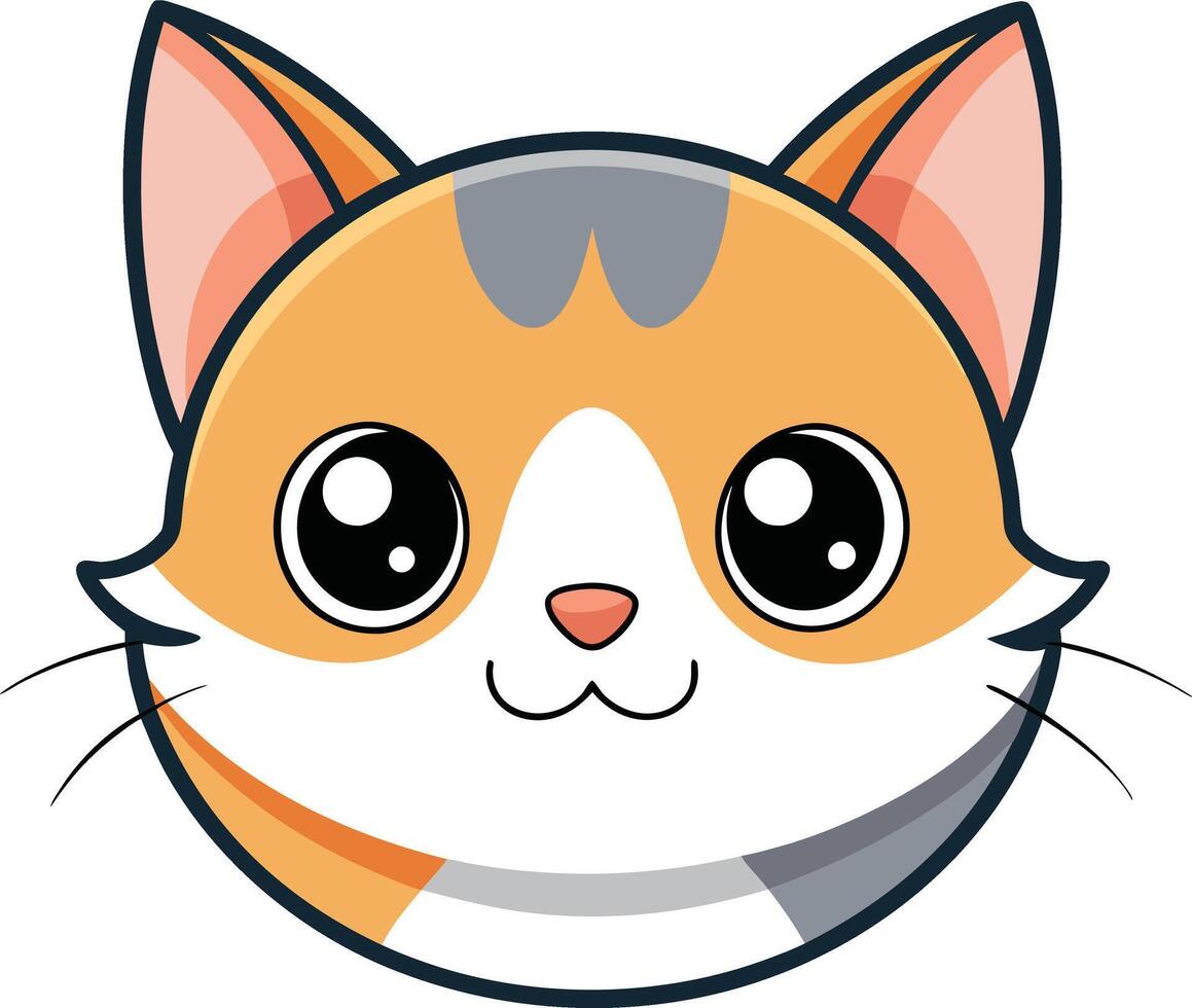 Cute Cat Smiley Face Design vector