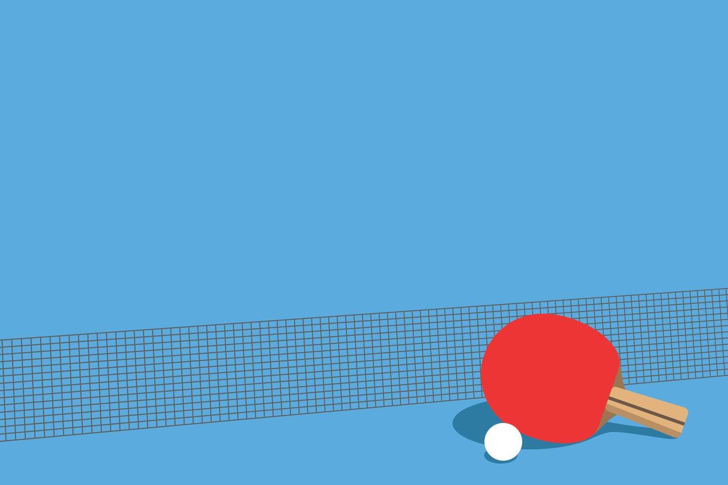 Red small racket on a blue, flat style, minimalism vector