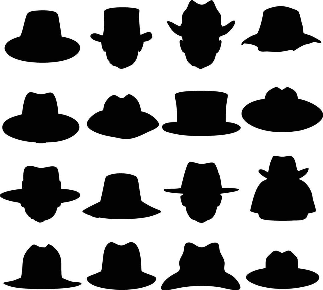 collection of hat silhouette Free vector