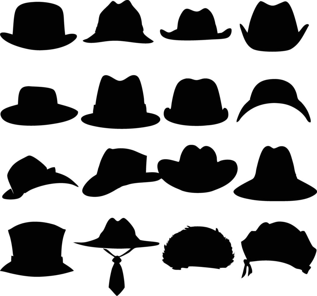 collection of hat silhouette Free vector