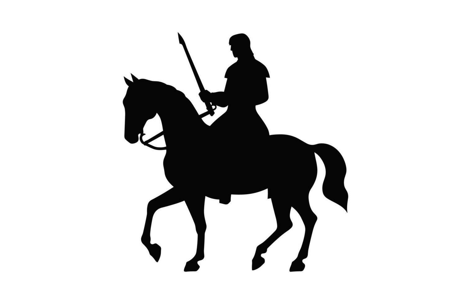 Knight on Horseback Silhouette black Clip art vector
