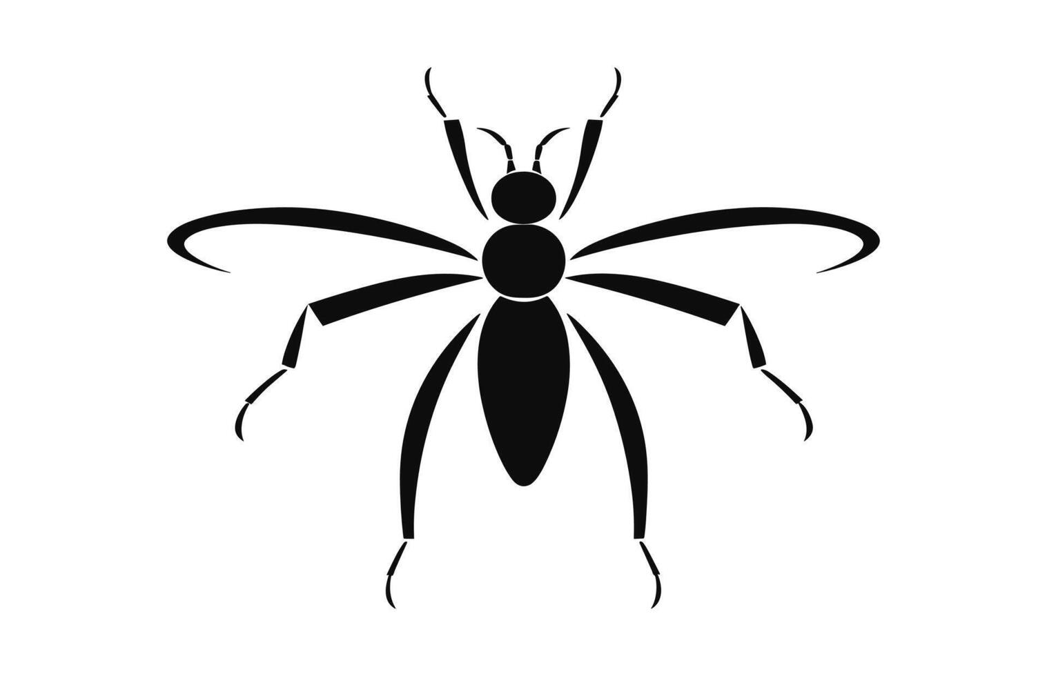 Insect Silhouette Clipart isolated on a white background vector