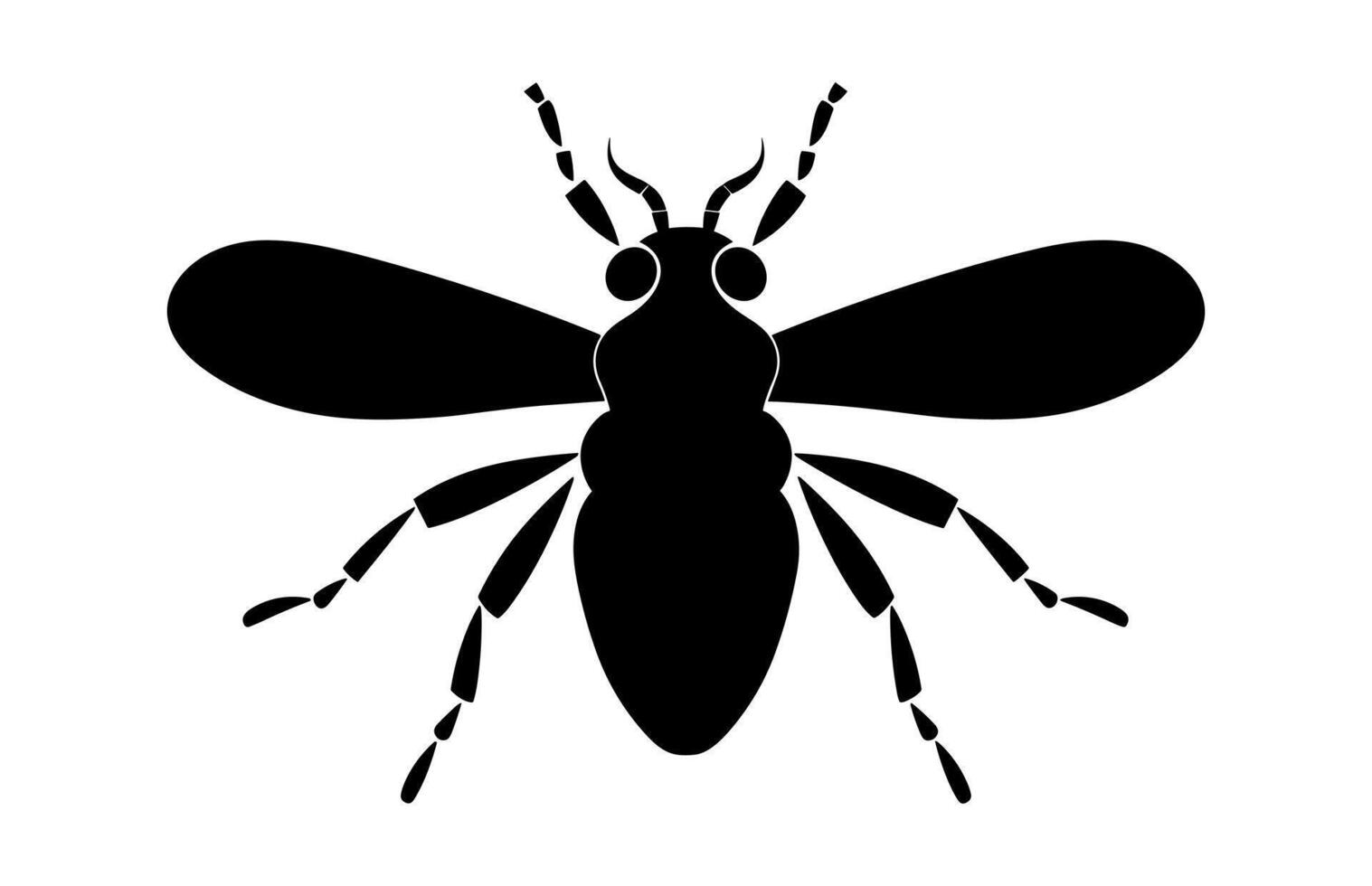 Insect Silhouette Clipart isolated on a white background vector
