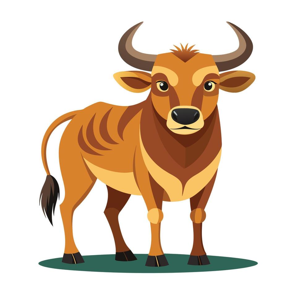 Ox Cartoon Colored Clipart Illustration Free vector
