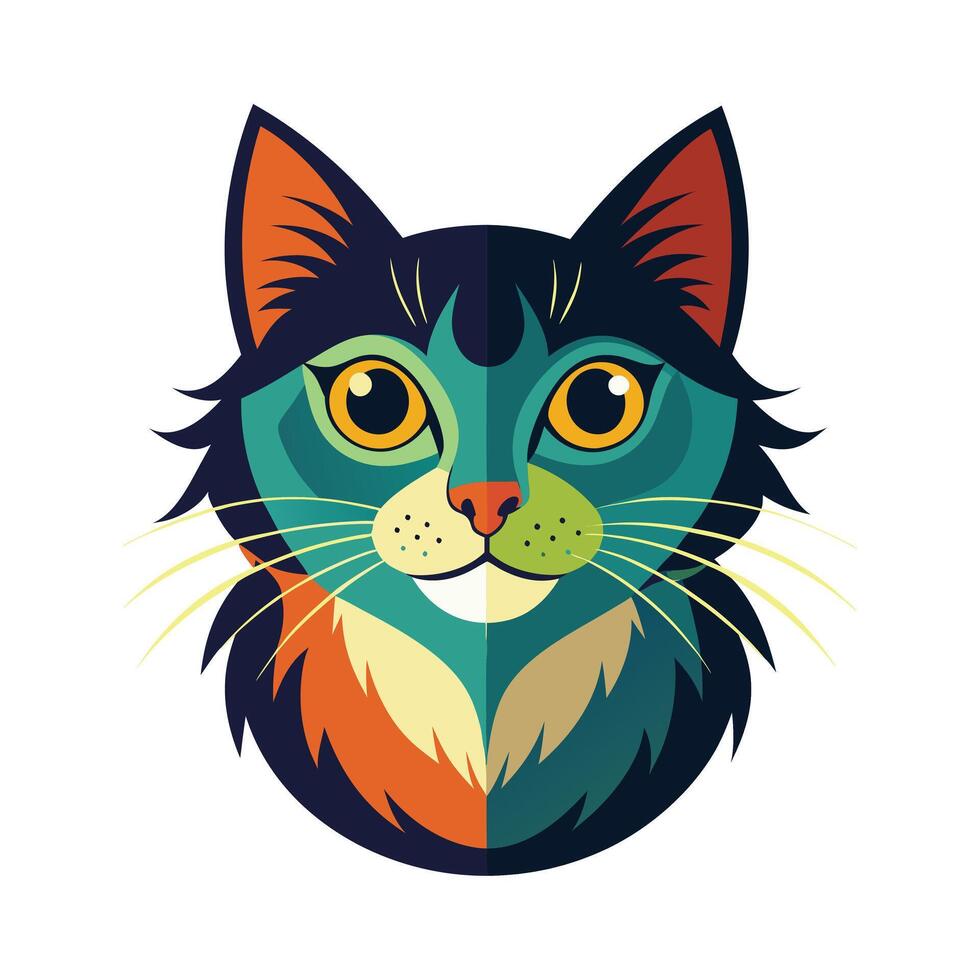 Cute cat cartoon isolated on white background Free vector