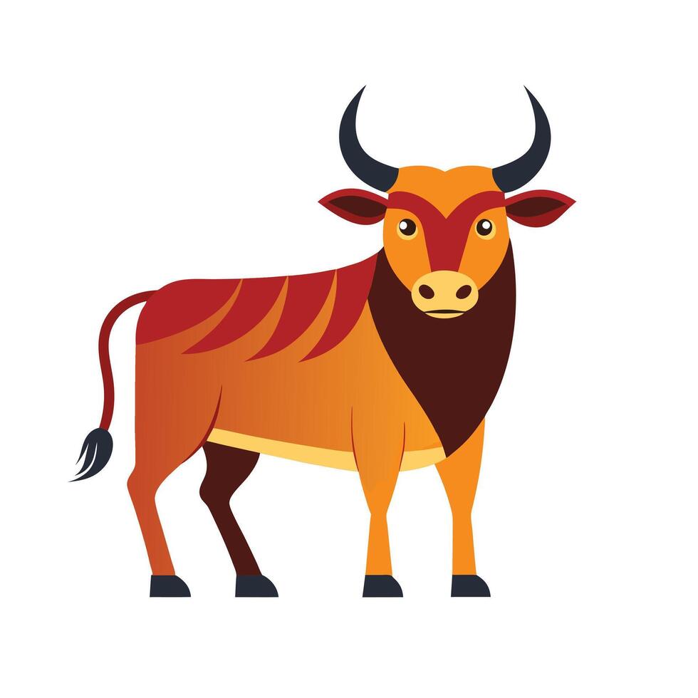 Ox Cartoon Colored Clipart Illustration Free vector