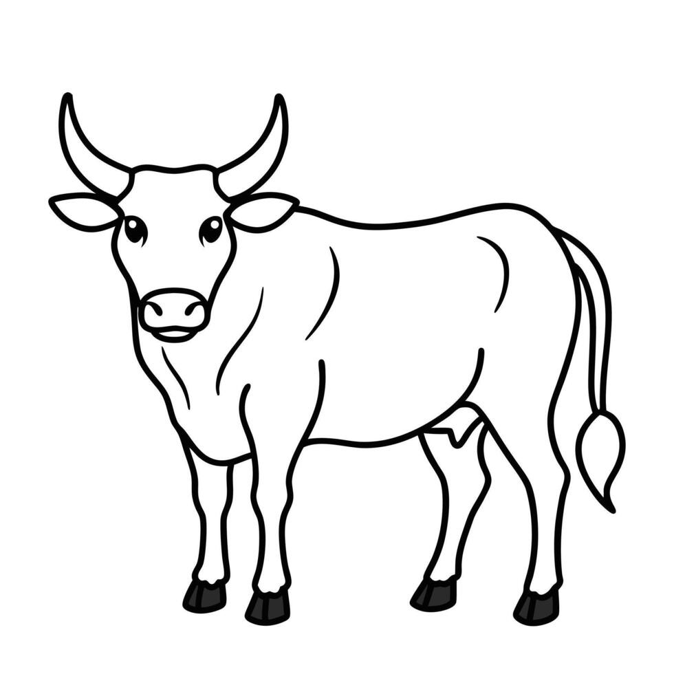 Ox Cartoon Colored Clipart Illustration Free vector