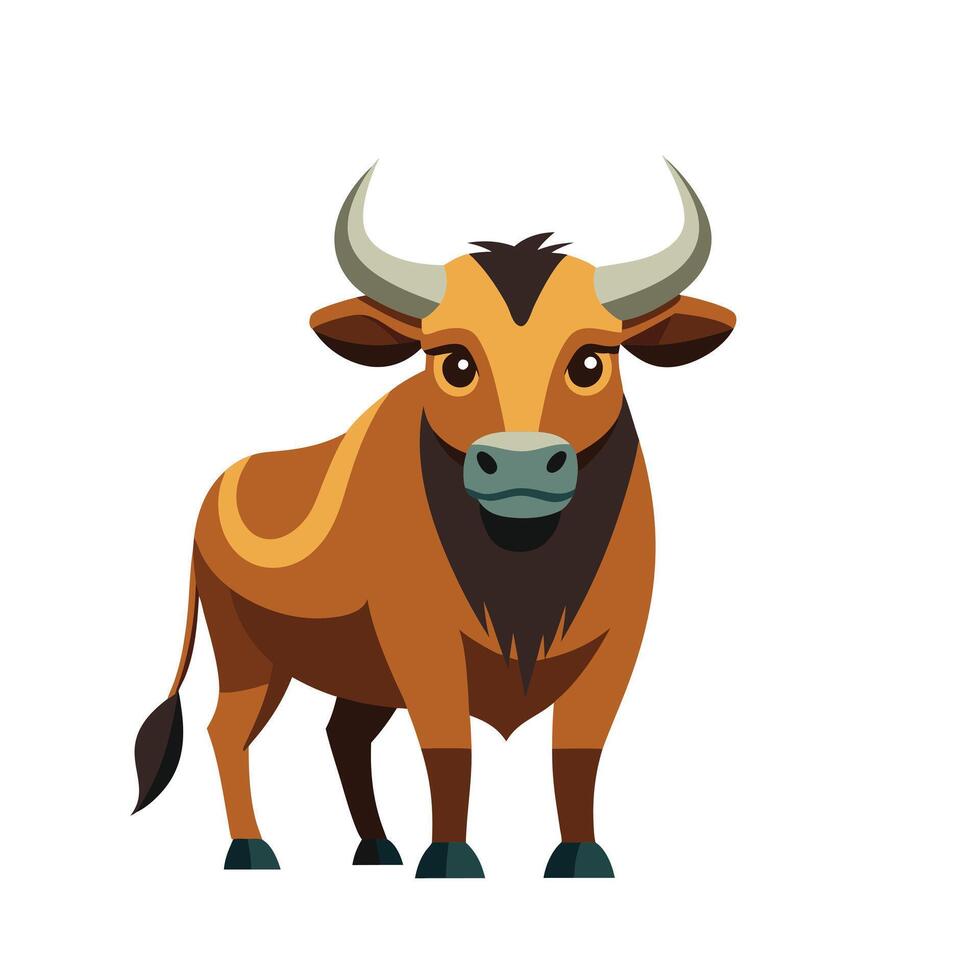 Ox Cartoon Colored Clipart Illustration Free vector
