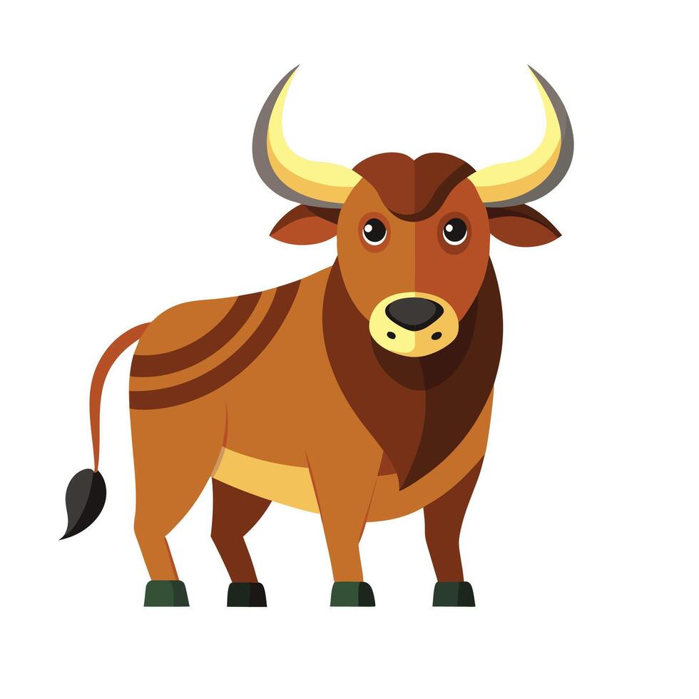 Ox Cartoon Colored Clipart Illustration Free vector