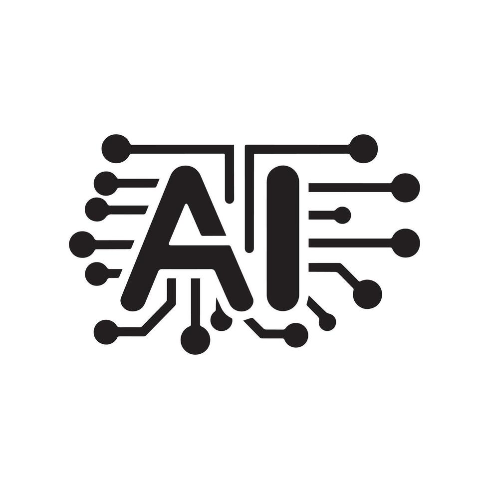AI chip tech smart electronic core science system design. vector
