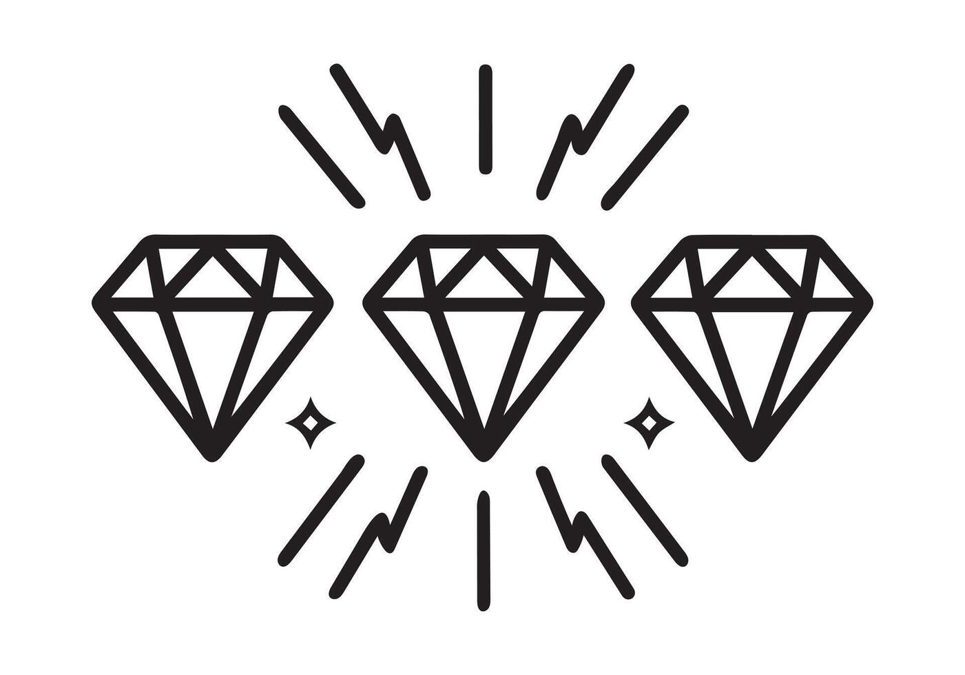 Diamond icon crystal jewelry fashion black design. vector