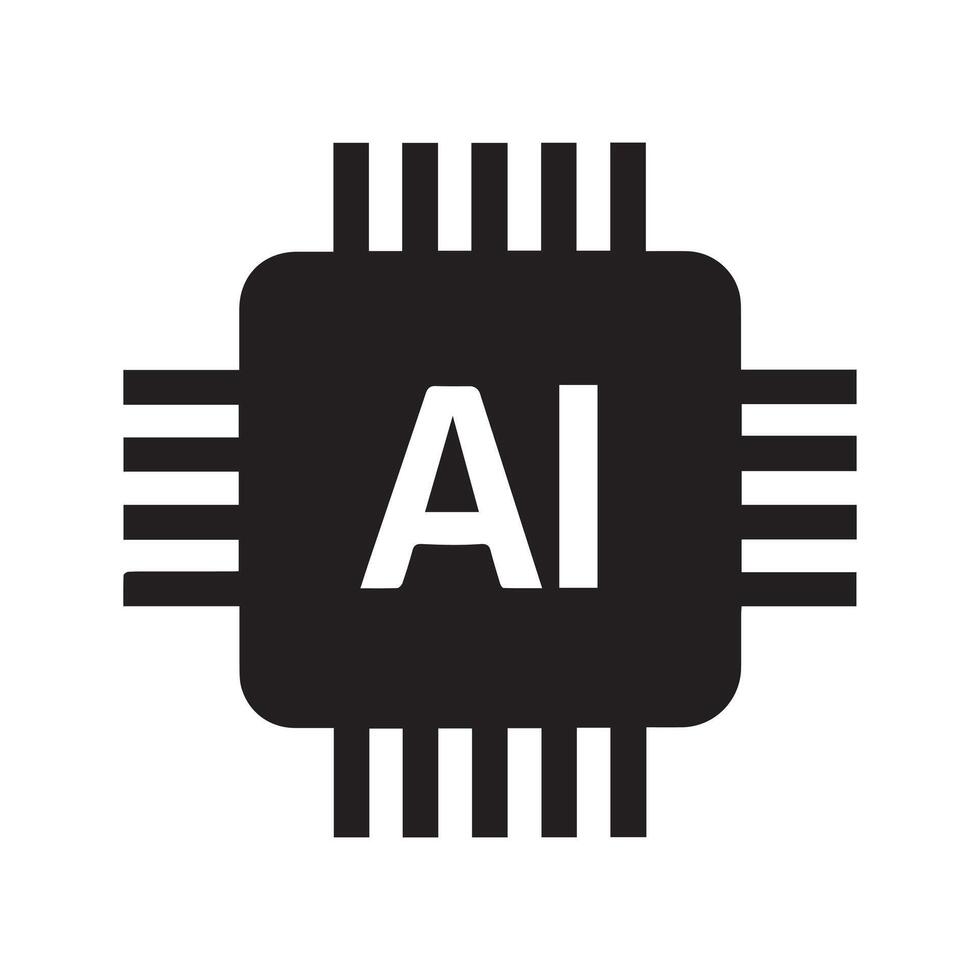 AI chip tech smart electronic core science system design. vector