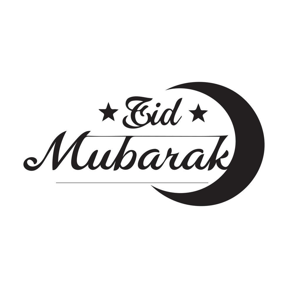 Eid Mubarak text icon day islamic style sheep culture holiday design. vector