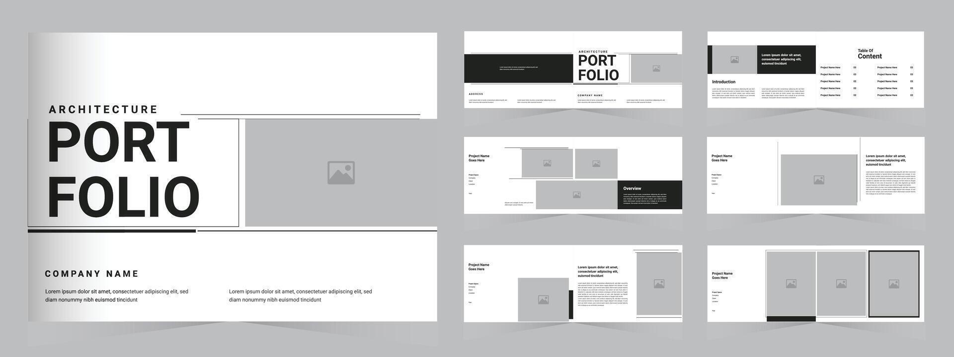 Landscape architecture portfolio layout,Corporate Architecture Portfolio design, portfolio template vector