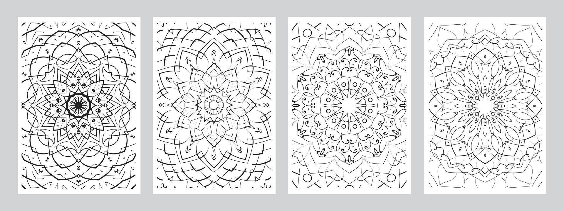 Mandala Coloring page design template, Mandala coloring pages Template vector