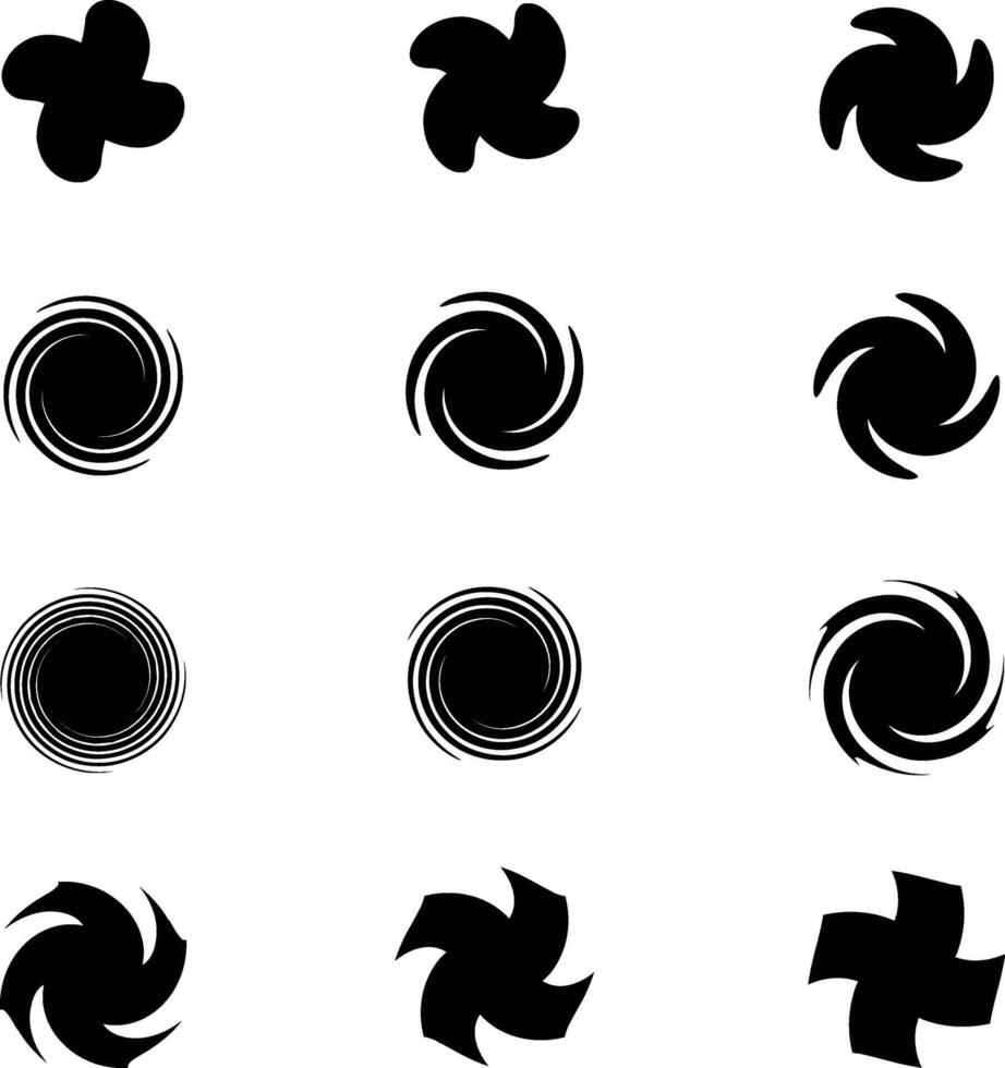 Circle Spiral Set Collection vector