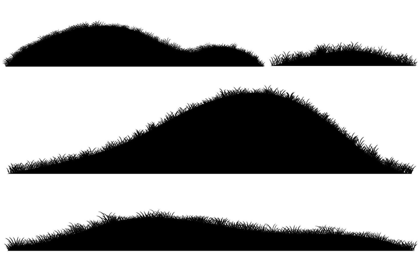 grass hill silhouette. grassland vector