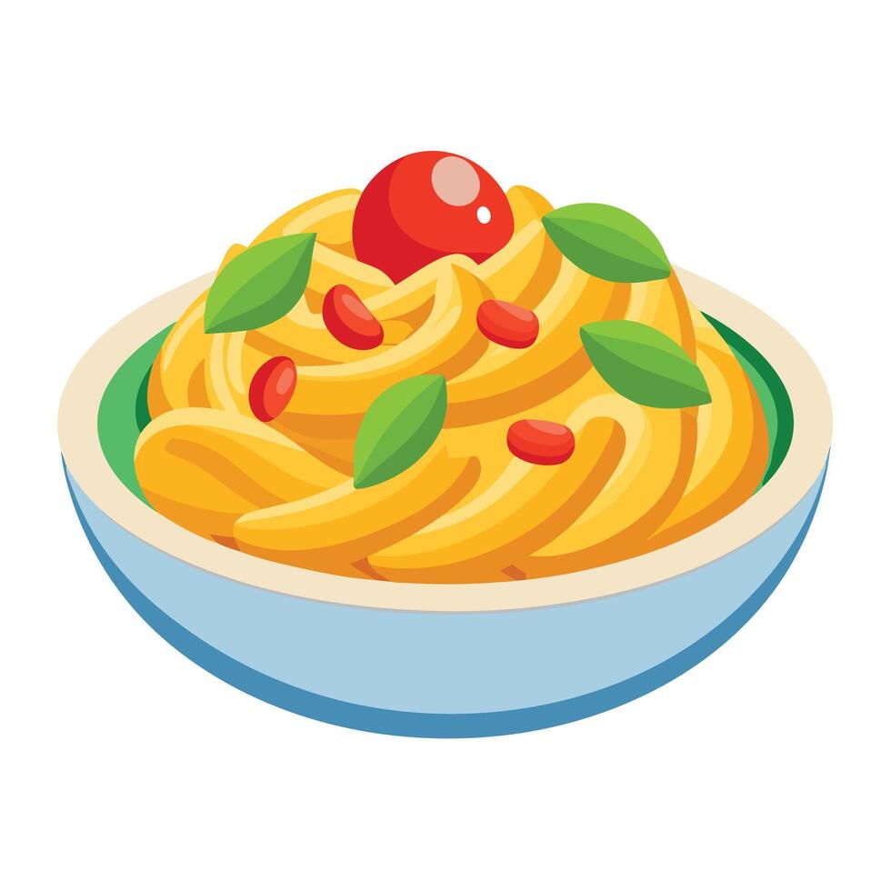 Pasta on white background vector