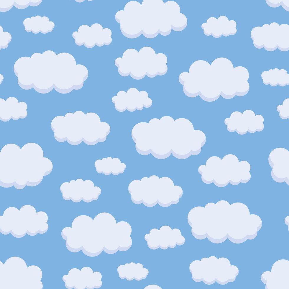 collection of clouds in the sky during the day seamless pattern vector