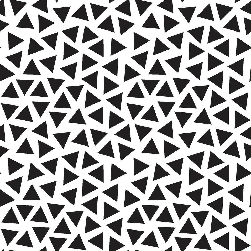 Triangular seamless pattern, a collection of scattered black triangles on a transparent background vector