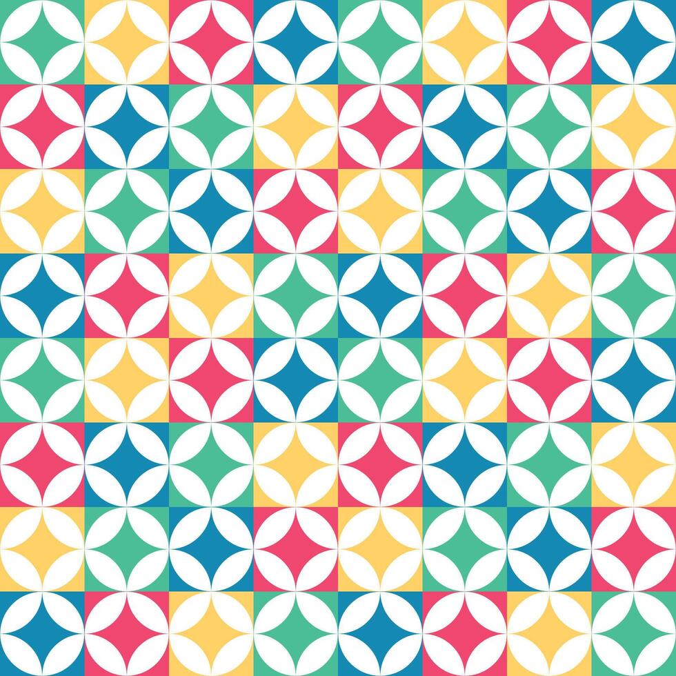 colorful geometric seamless pattern on a purple background vector