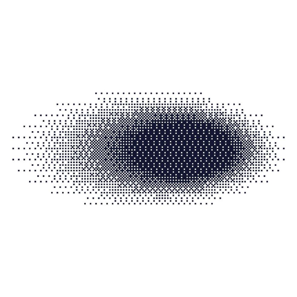 Gradient dot shadow effect with grainy texture. Halftone circles and noise. Flat illustration isolated on white background. vector