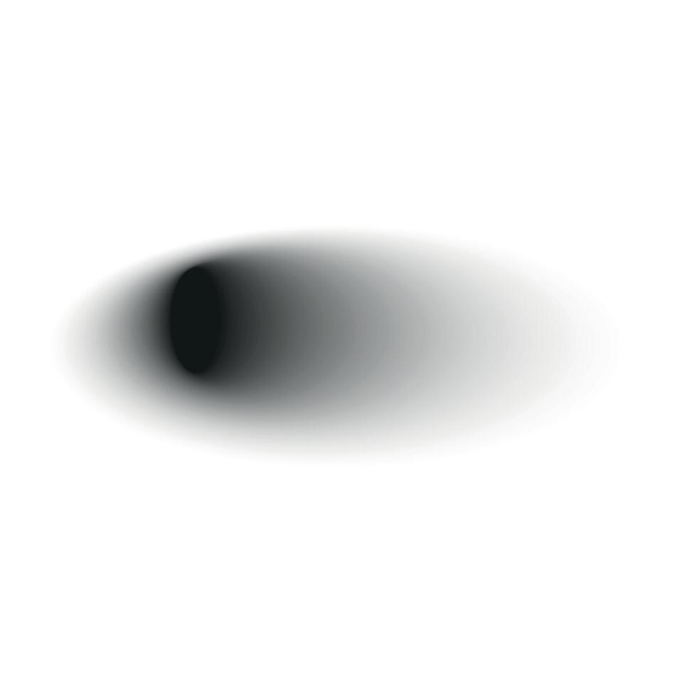 Realistic shadow set with round shapes. black shade effect. Isolated object. Flat illustration on white background. vector