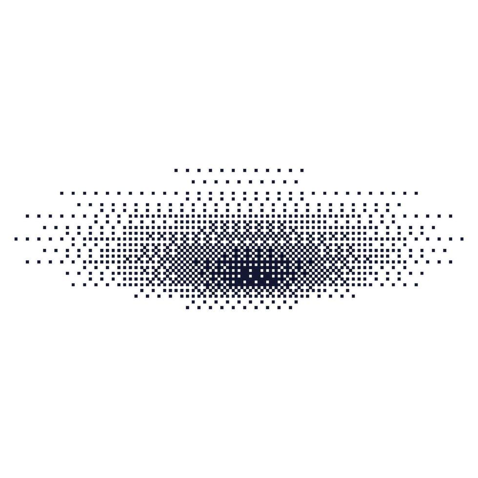 Gradient dot shadow effect with grainy texture. Halftone circles and noise. Flat illustration isolated on white background. vector