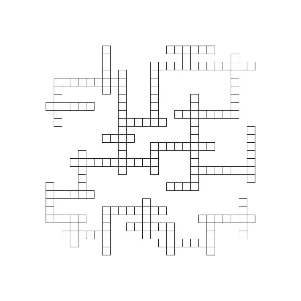 Crossword puzzle background with word grid pattern. crosswords template. Flat illustration isolated on white background. vector