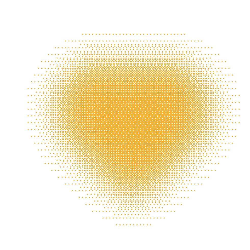Gothic yellow heart with grunge texture and halftone gradient. Y2K Gradient dot gothcore style. Flat illustration isolated on white background. vector