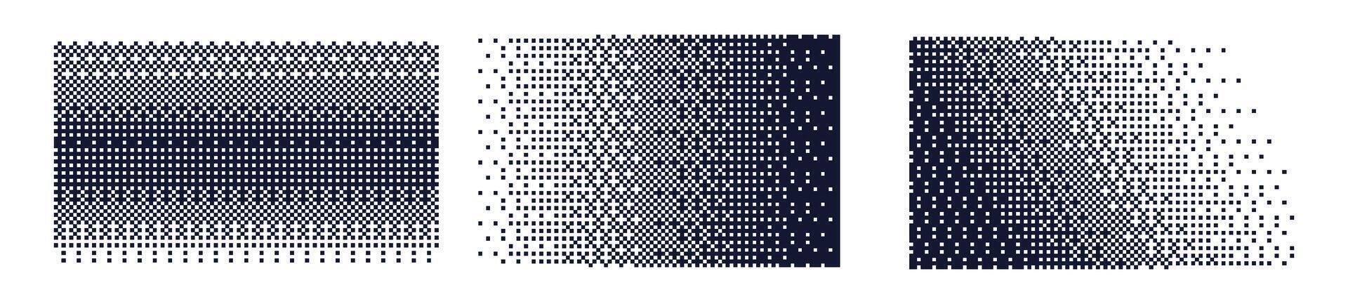 Noise and grain pattern with gradient and gradation. Stipple and spray background with halftone effect. White pixel texture. Flat illustration isolated vector