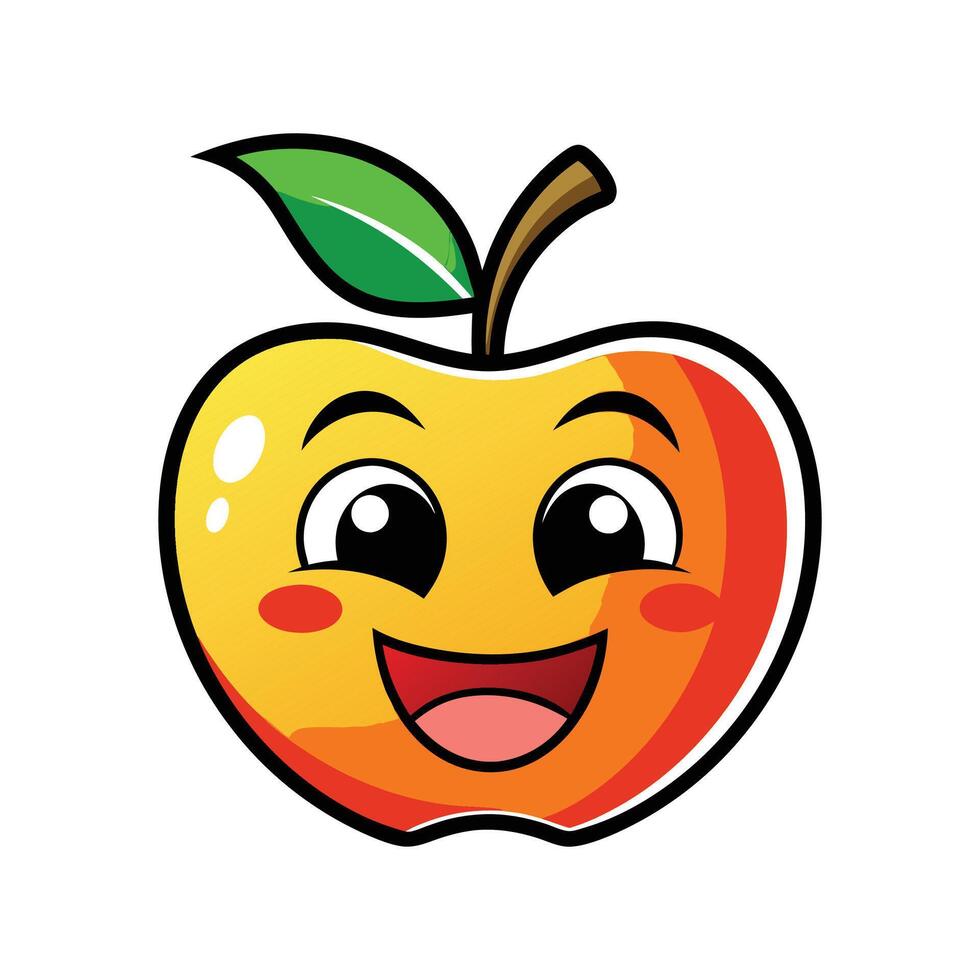 Apple Fruit On A White Background Illustration vector
