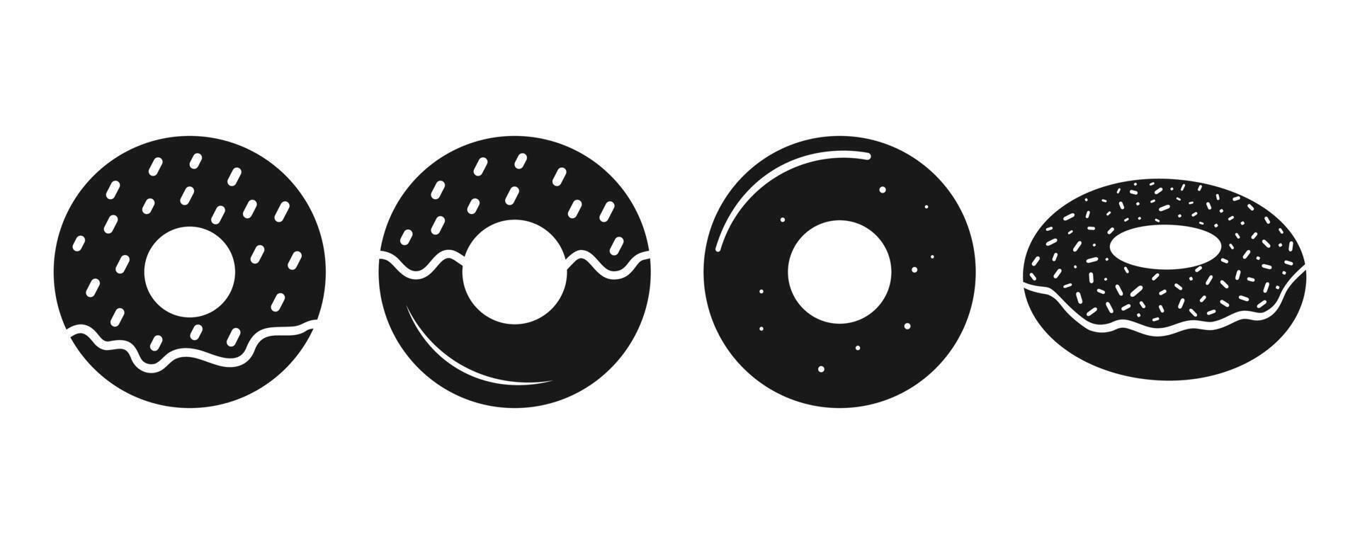 Donuts icon. Donut food snack bitten symbol. Donuts Sign. Doughnut icon set. vector