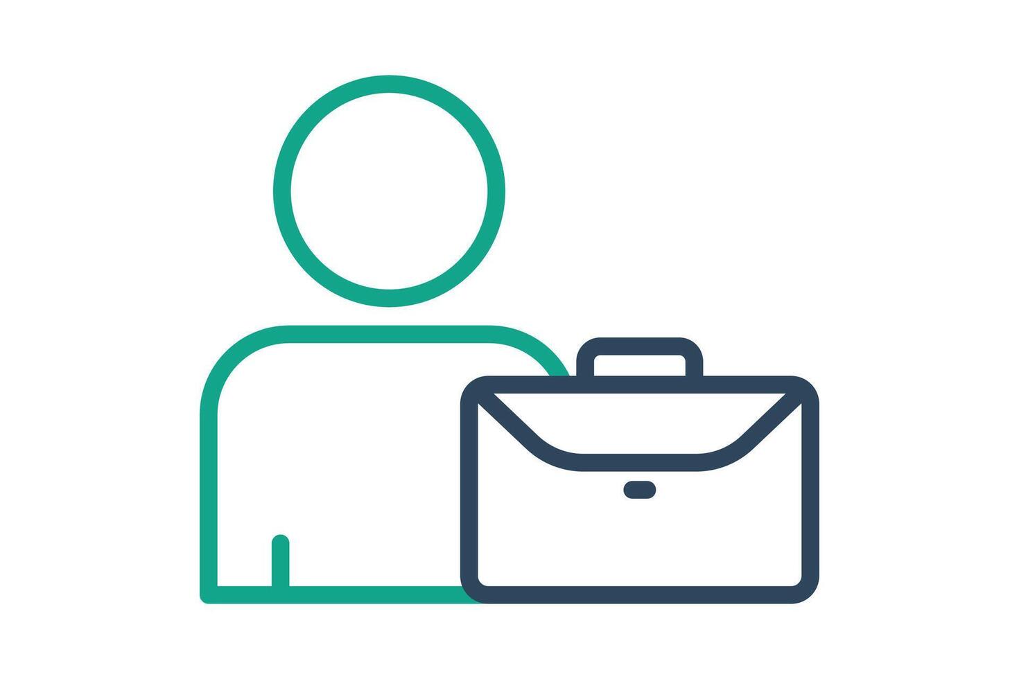 Employee icon. man with briefcase. icon related to represent. line icon style. business elements illustration vector