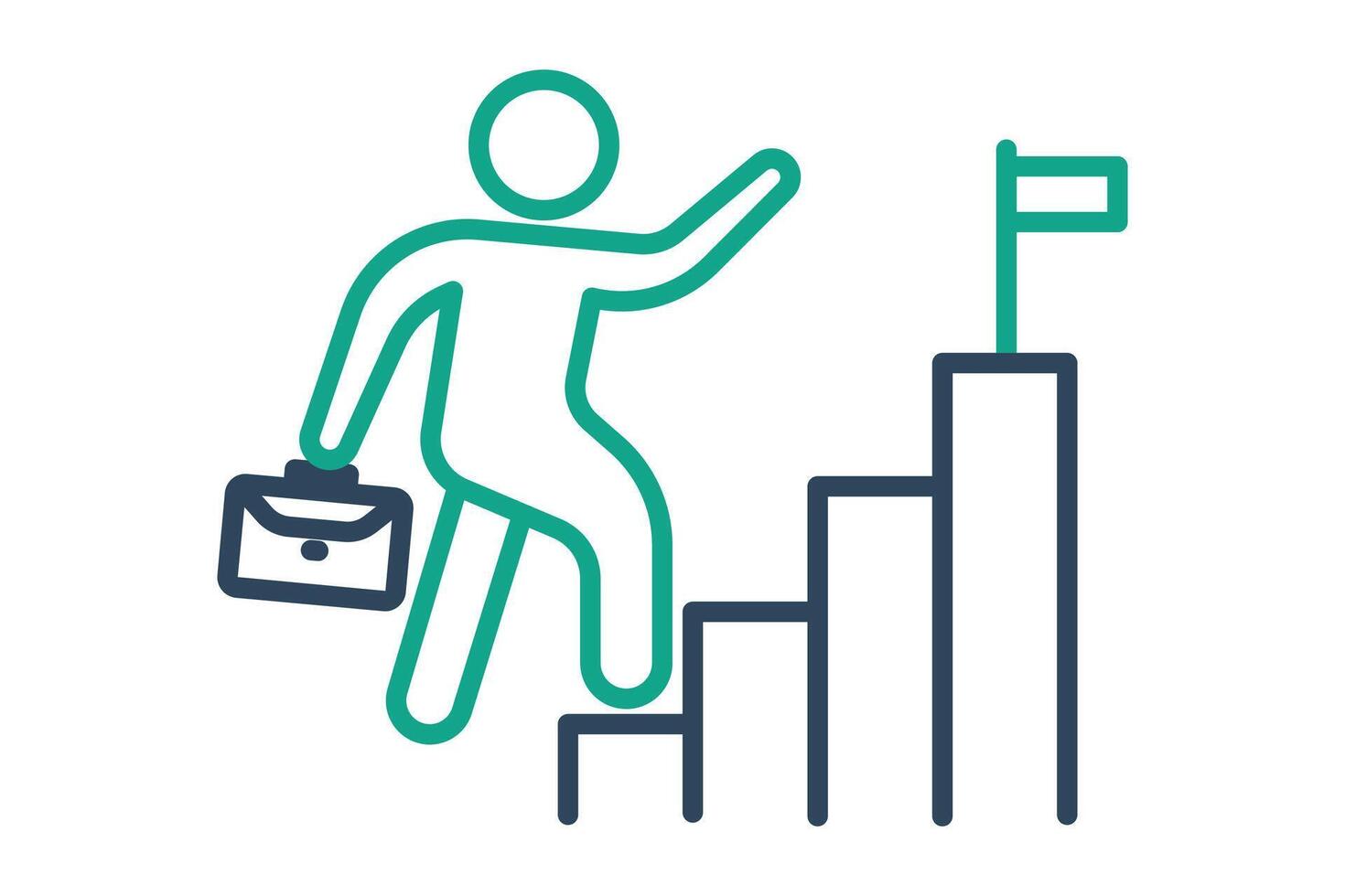 Career icon. people climbing stairs. icon related to develop. line icon style. business elements illustration vector