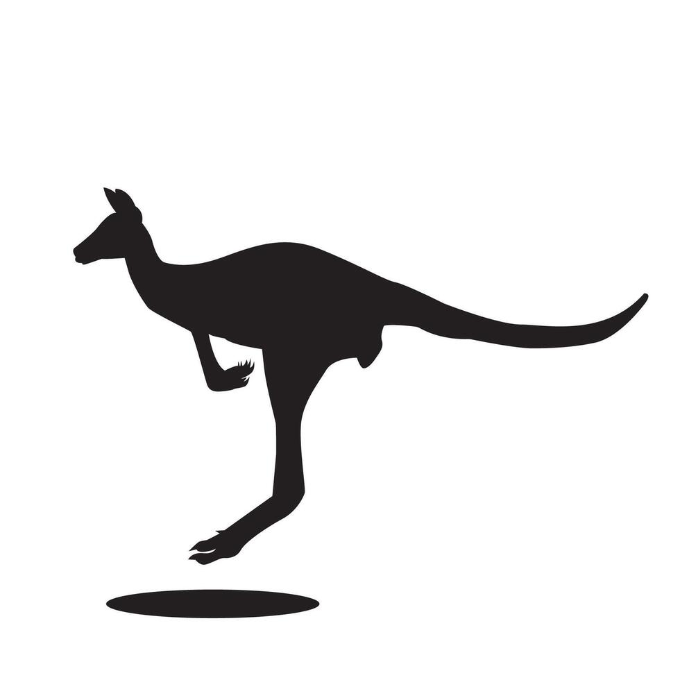 kangaroo silhouette illustration Design on white background vector